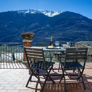 Panoramic Italian Alps Valtellina Near Sondrio, Tirano Poggiridenti